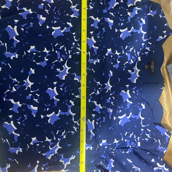 Talbots Navy and White Floral Long Sleeve Dress - Picture 11 of 11